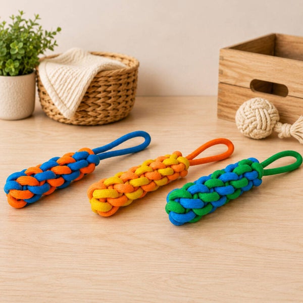 Jouet à tirer en corde tressée pour chien – 29 cm
