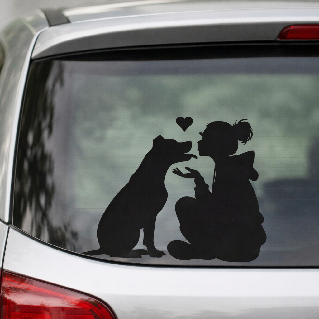 Autosticker | Hond | Vrouw