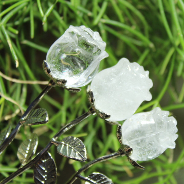 Zilverkleurige Roos Bergkristal