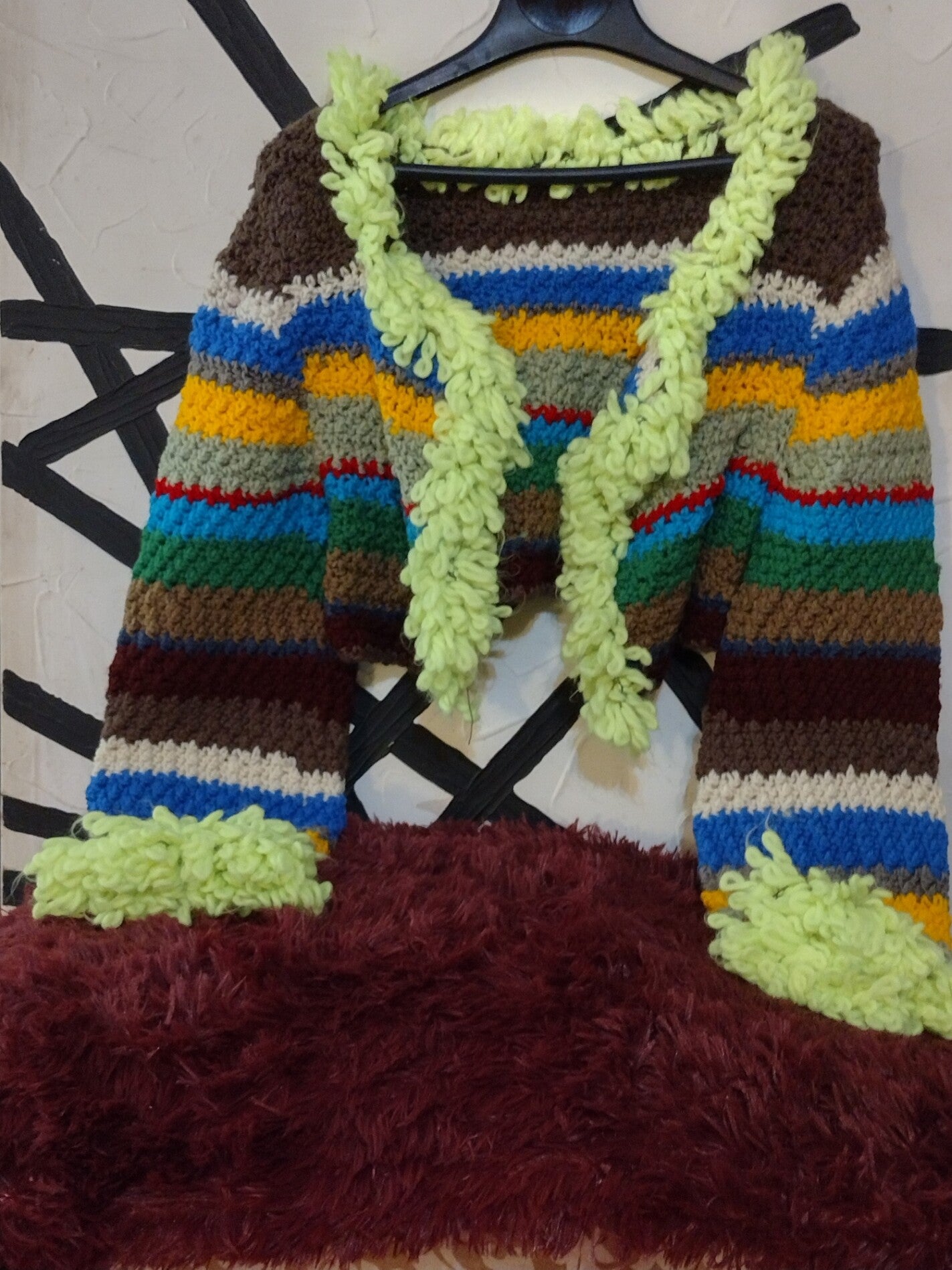 Short waist crochet jacket/sweater