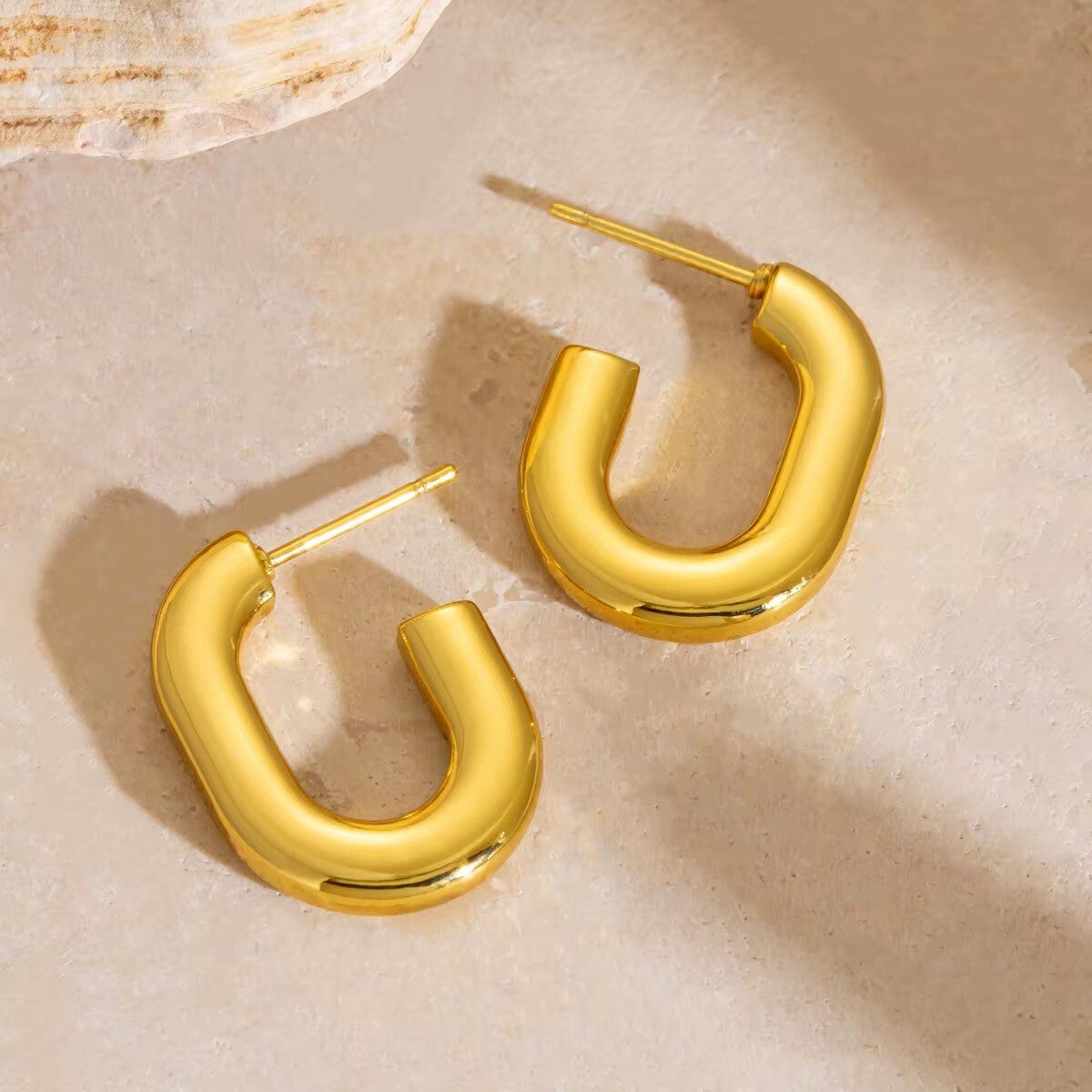 C Shape Hoop Earrings