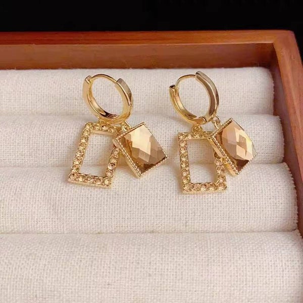 Zircon Hoop Earrings
