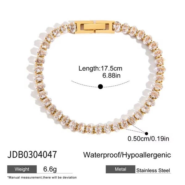 Oval Crystal Tennis Bracelet