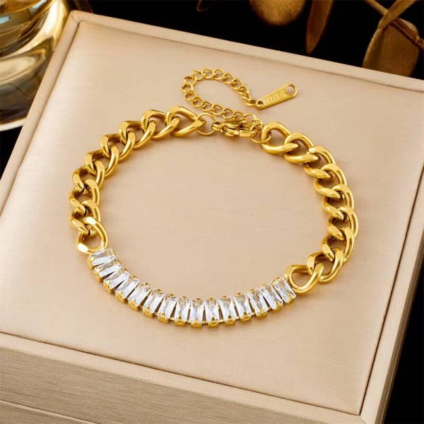 Crystal Cuban Link Bracelet