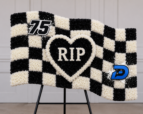 Custom Racing Flag Standing Tribute