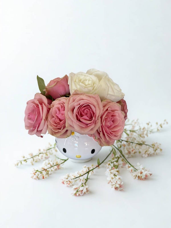 Hello Kitty Pink Rose Arrangement