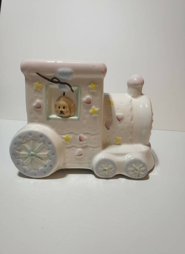 Sweet Dreams Baby Pink Train Keepsake Planter
