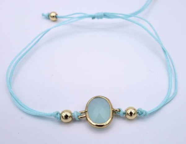 Turquoise verschuif armbandje