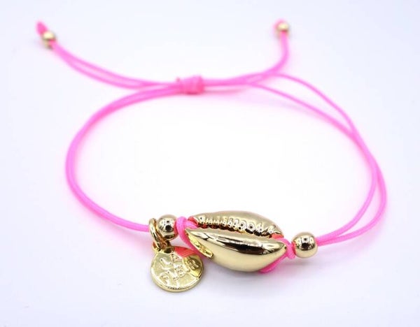 Fuchsia roze armband met schelp