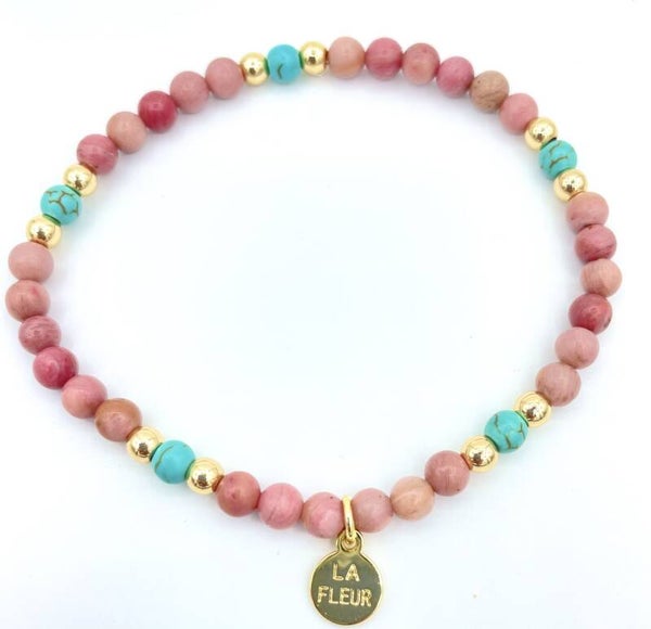 Rhodoniet met turquoise