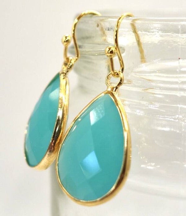 Turquoise  steen oorhanger