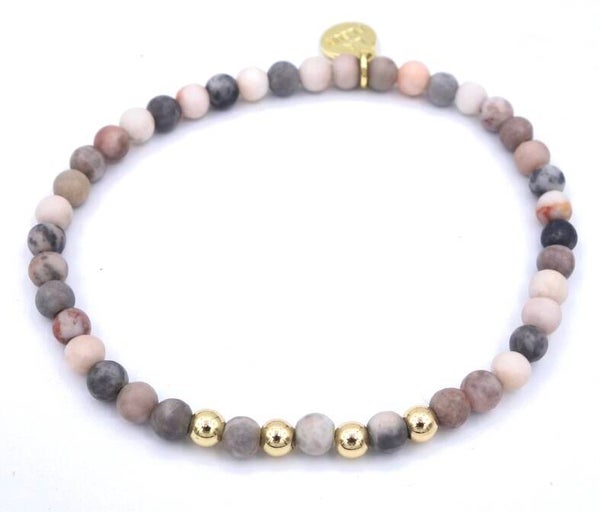 Bamboe agaat met goud/ zilver