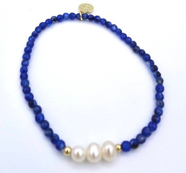 Lapiz lazuli met parel