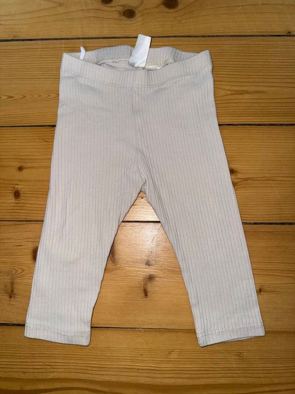 Creme gerippte Leggings Gr. 74 H&M