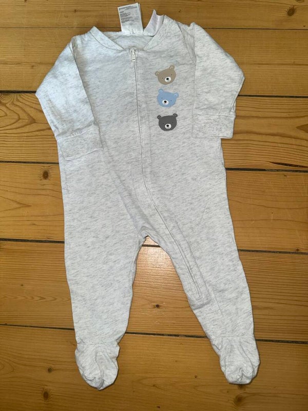Grauer Schlafanzug mit Bären Gr. 56 H&M