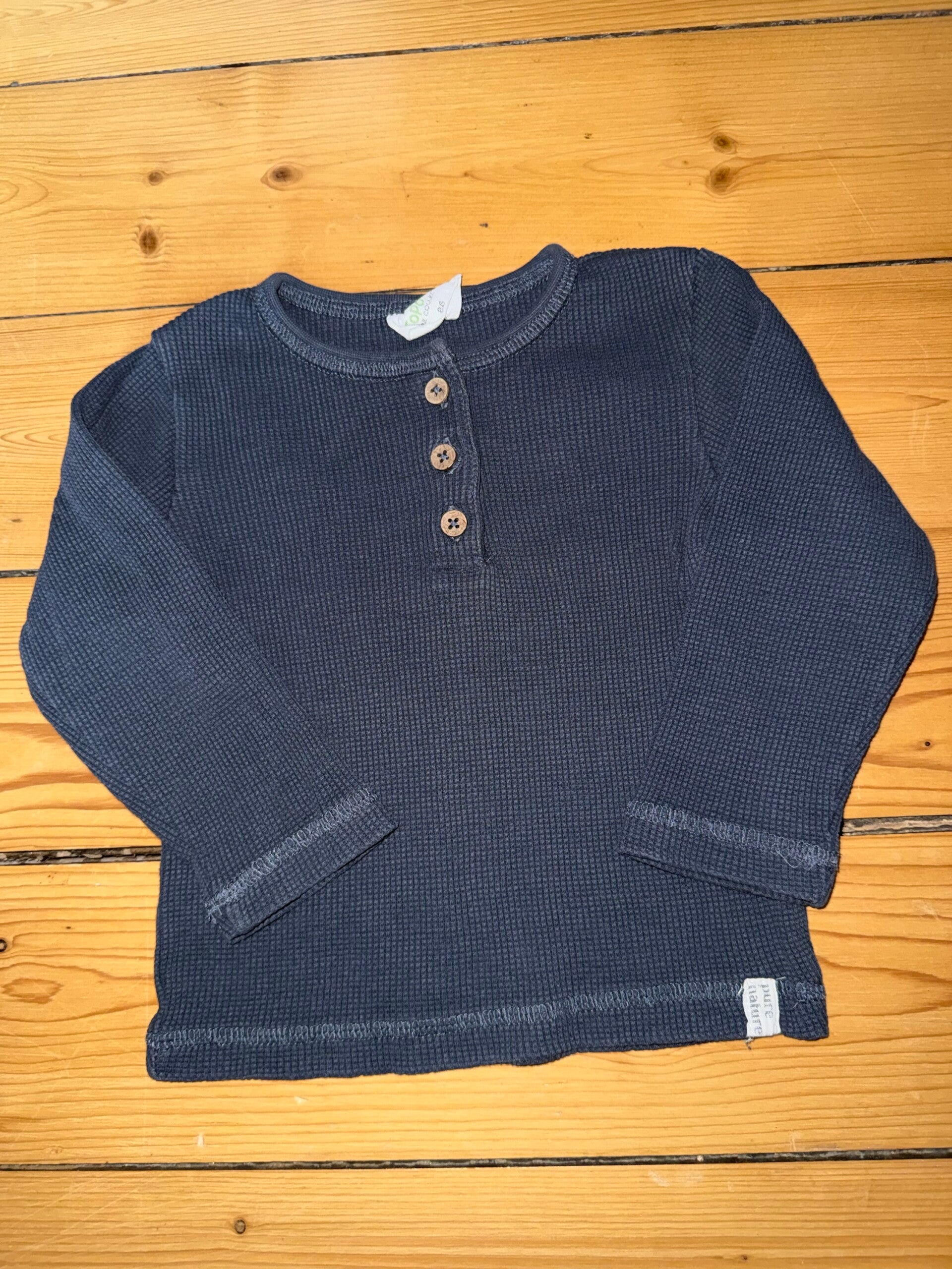 Dunkelgraues Langarmshirt Gr. 86 Topomini