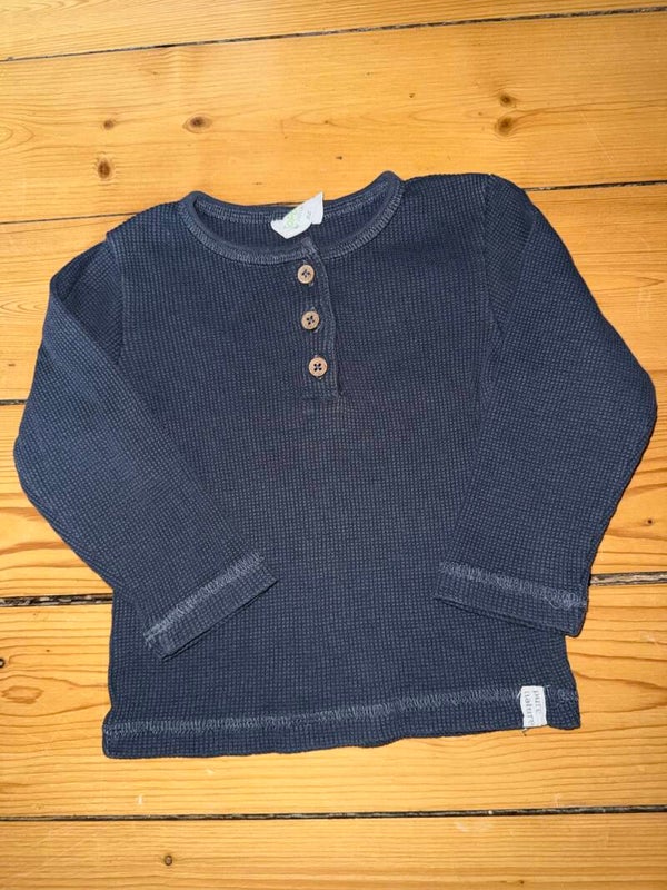 Dunkelgraues Langarmshirt Gr. 86 Topomini