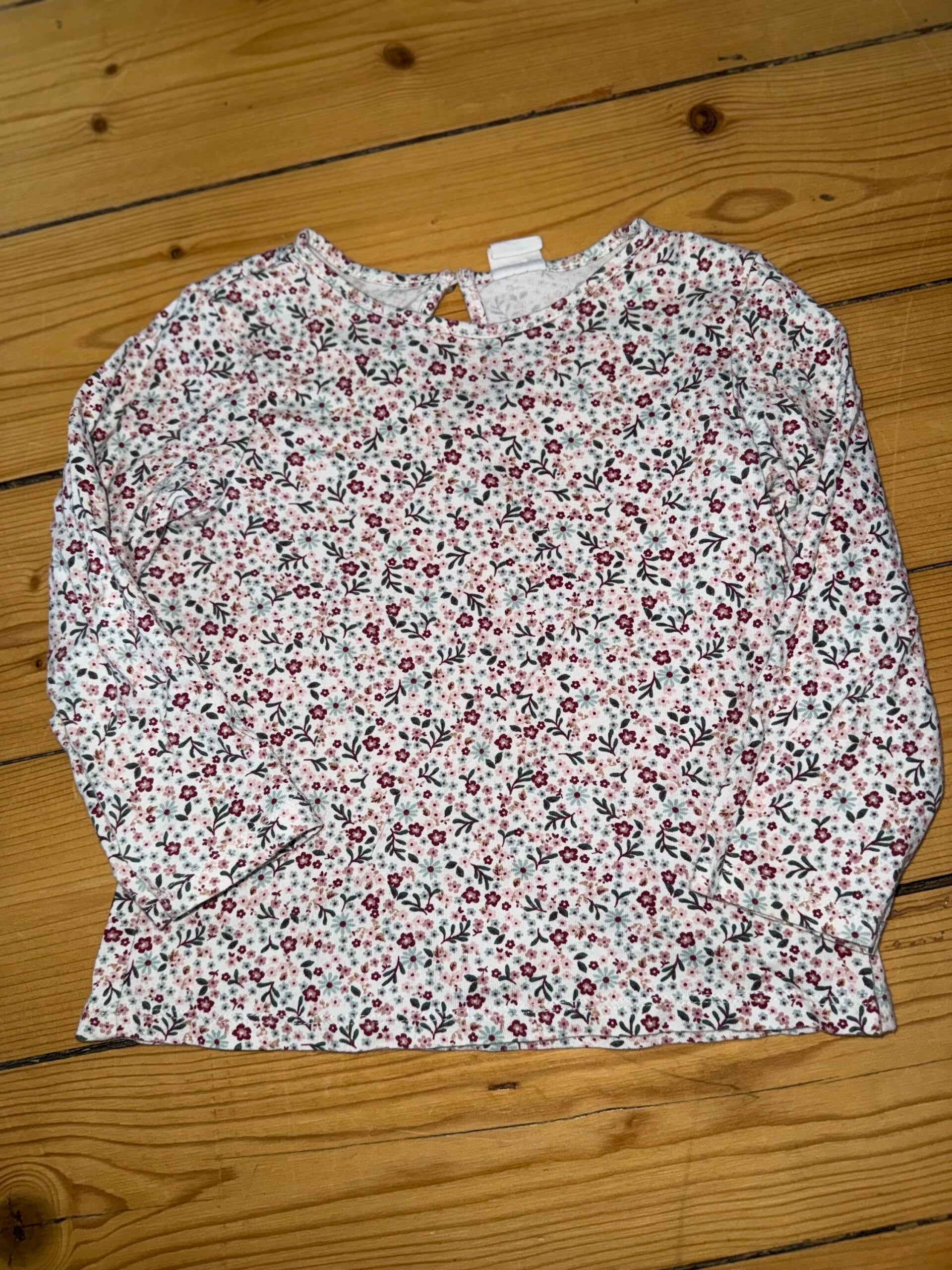 Blümchen Langarmshirt Gr. 92 H&M