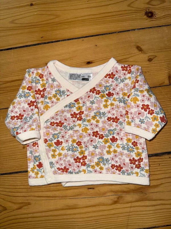 Creme Blümchen Oberteil Gr. 50 Ergee