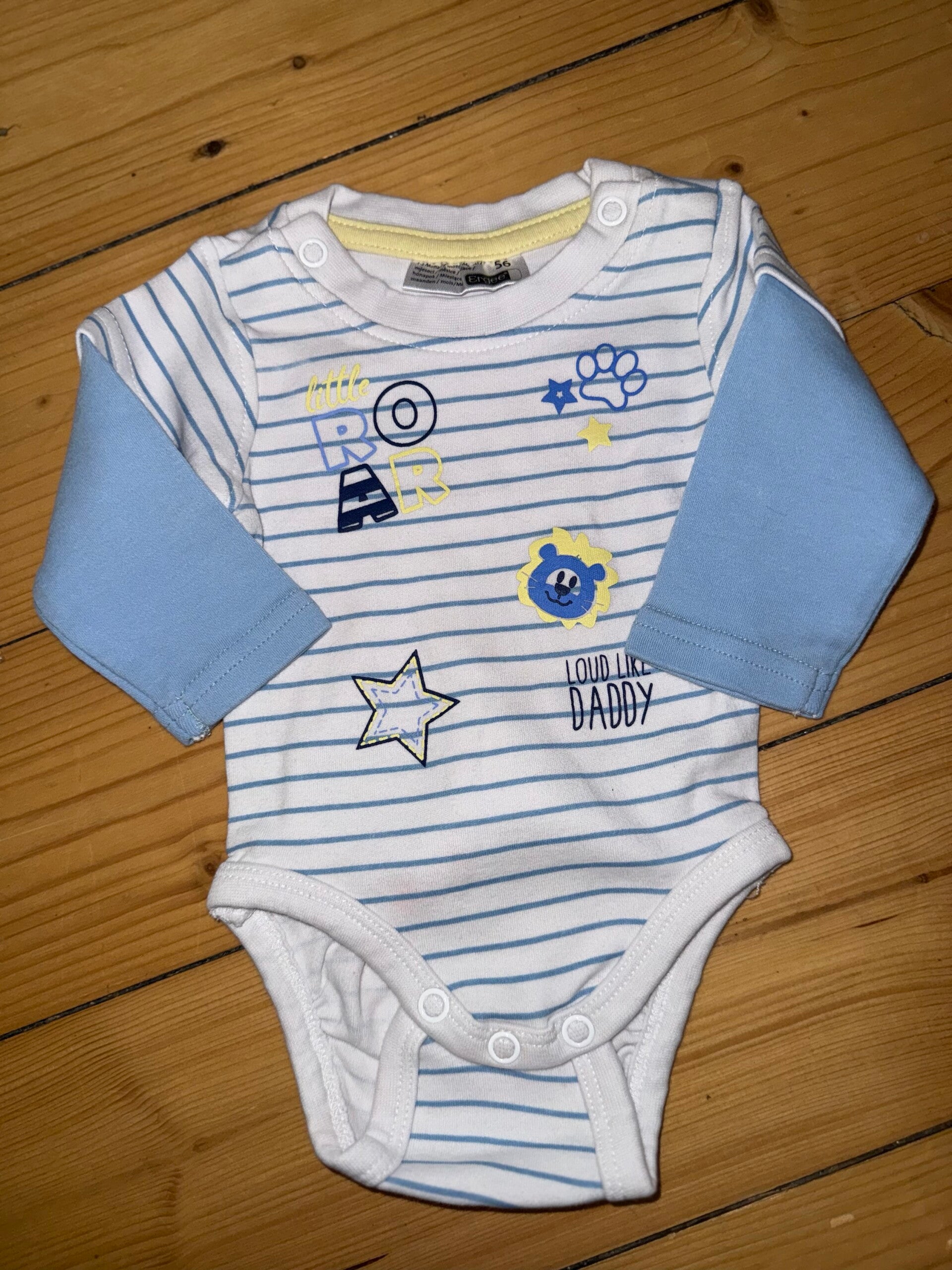 Weiß/blau gestreifter Body Gr. 68 Ergee