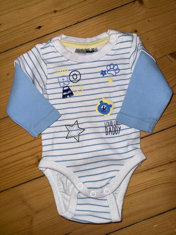 Weiß/blau gestreifter Body Gr. 68 Ergee