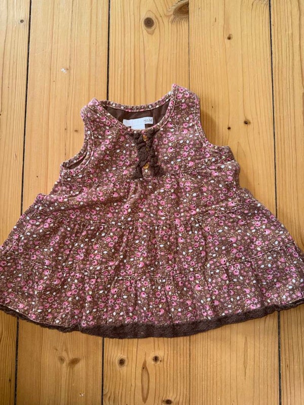 Braunes Kleid mit Blümchen Gr. 56 H&M
