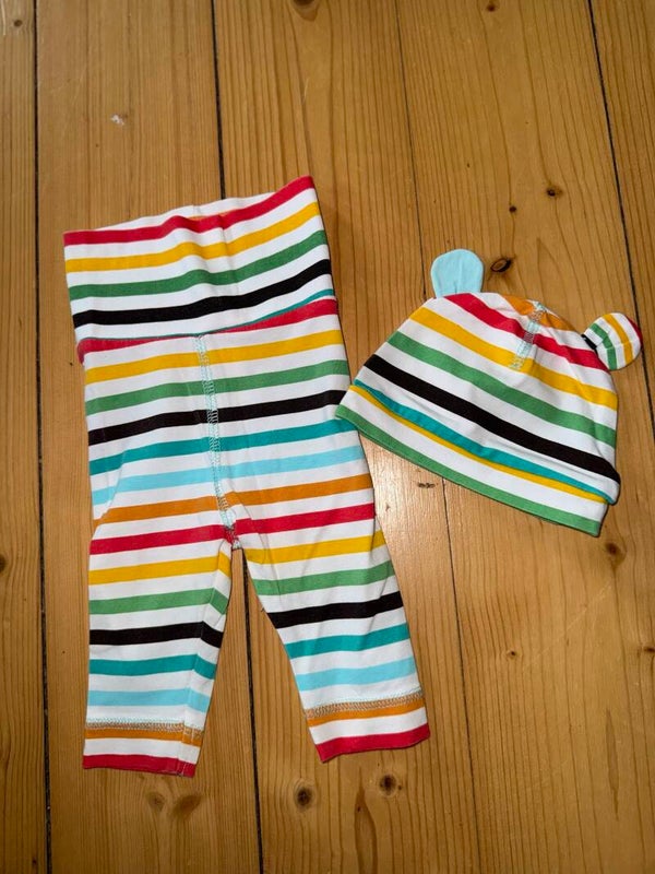 Bunt gestreifte Leggings mit Mütze Gr. 56 H&M