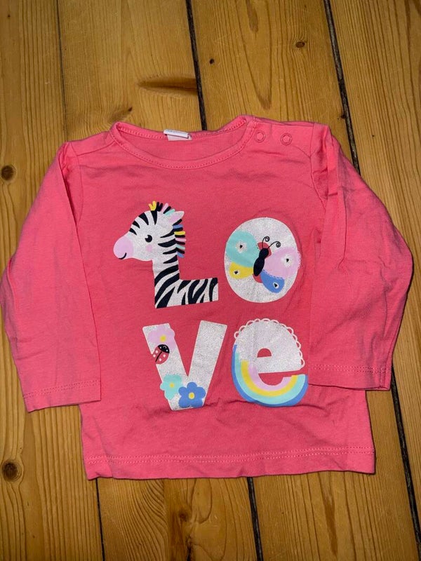 Pinkes Langarmshirt mit Zebra Gr. 62 DopoDopo