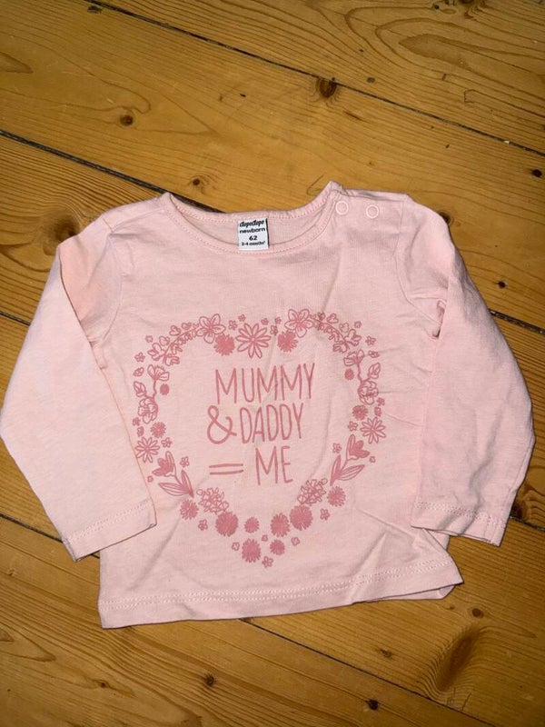 Rosa Langarmshirt mit Herz Gr. 62 DopoDopo