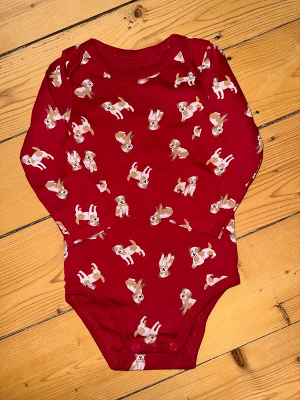 Roter Body mit Hunden Gr. 86/92 Tchibo