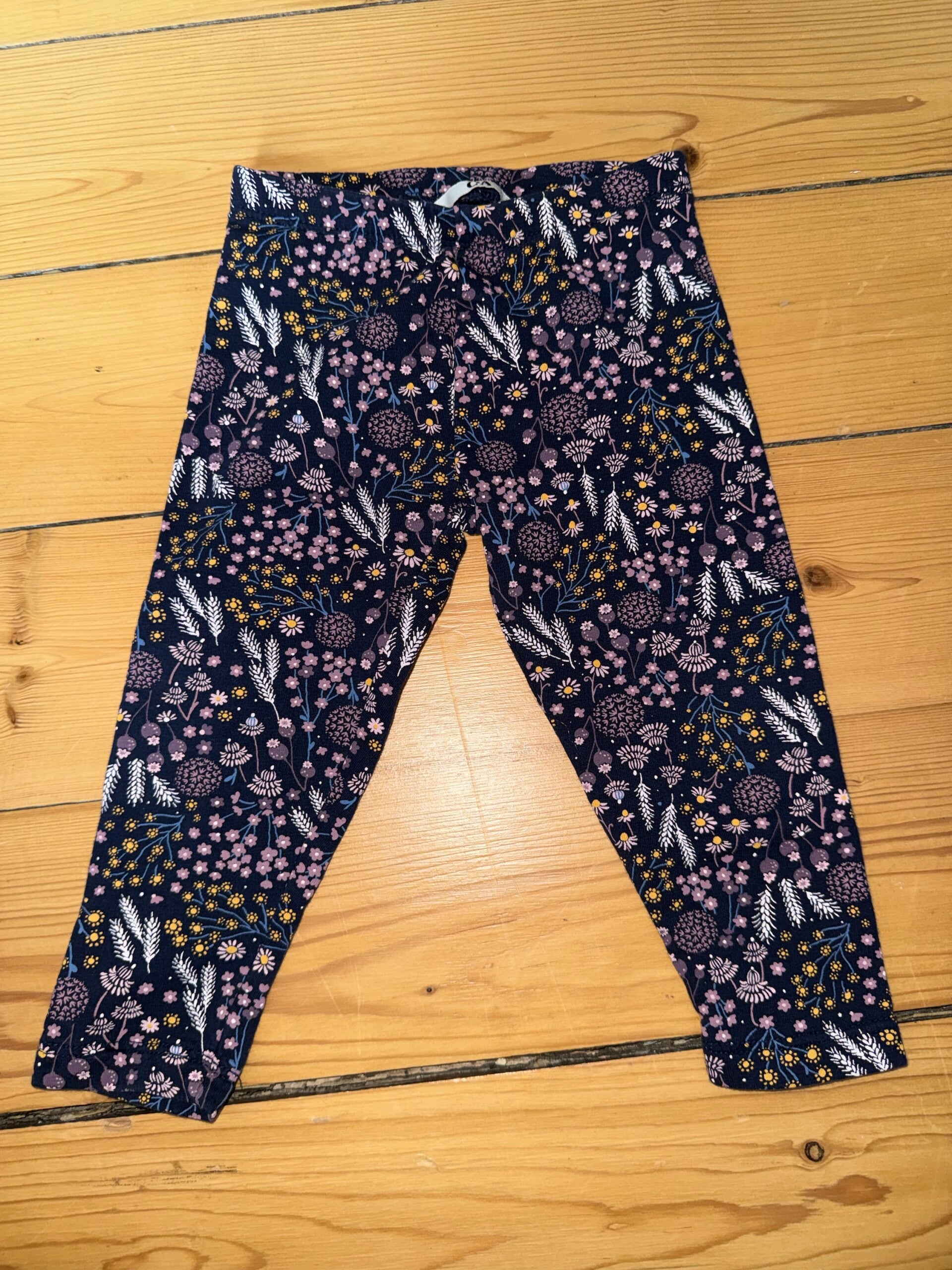 Dunkelblaue Blümchen Leggings Gr. 92 C&A