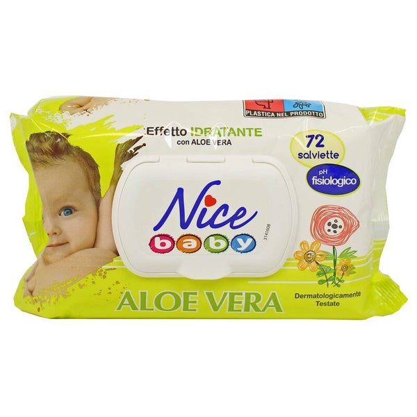 SALVIETTE - NICE BABY DA 72 PZ. ALL'ALOE VERA CON COPERCHIO
