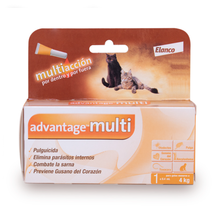 Advantage Multi para gato 4 kg. Desparasitante externo e interno