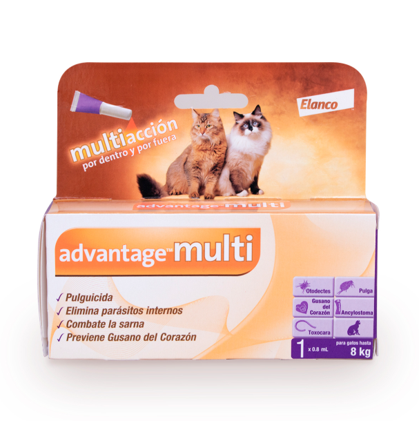 Advantage Multi para gato 8 kg. Desparasitante externo e interno