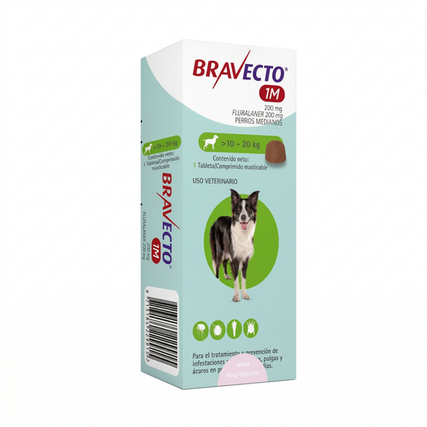 Bravecto 1M para Perro Medianos (10-20 kg)