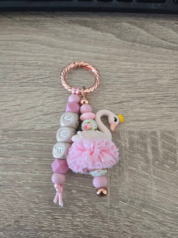 Tassenhanger zwaantje juf Roze