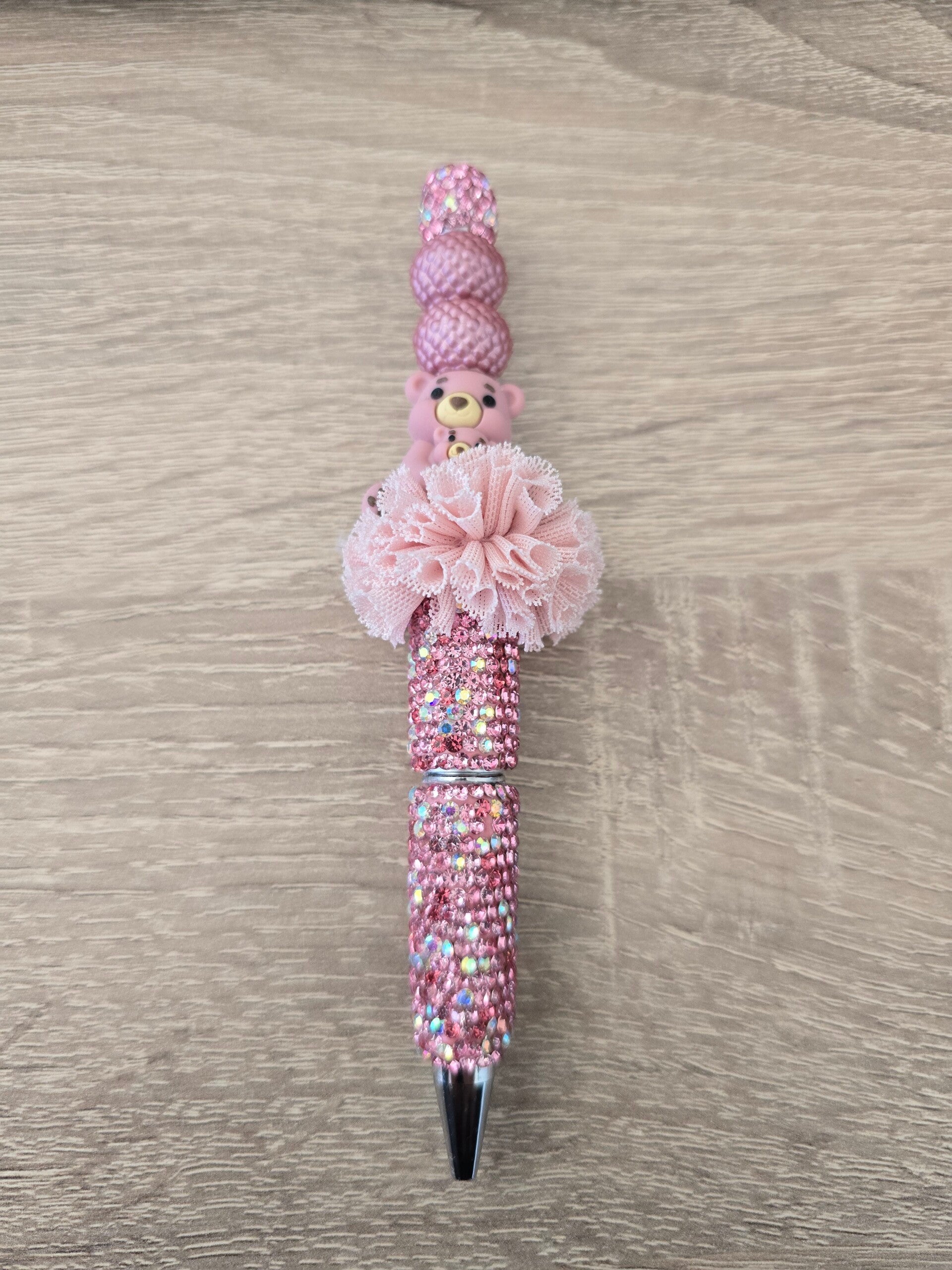 Glitterpen beer Roze