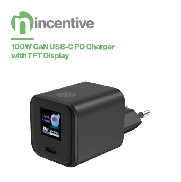 VT405 100W GaN USB-C PD Charger with TFT Display