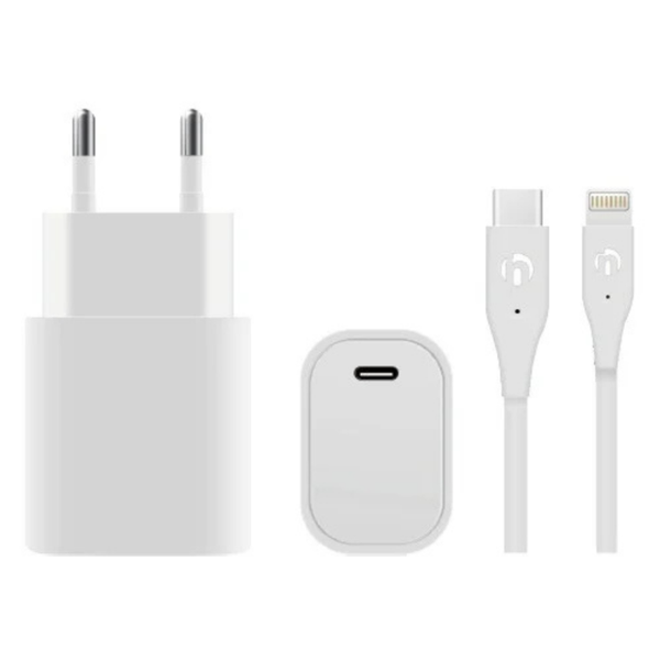 iNcentive Travel Adapter 20W PD USB-C + USB-C to Lightning Cable MFI 1 meter