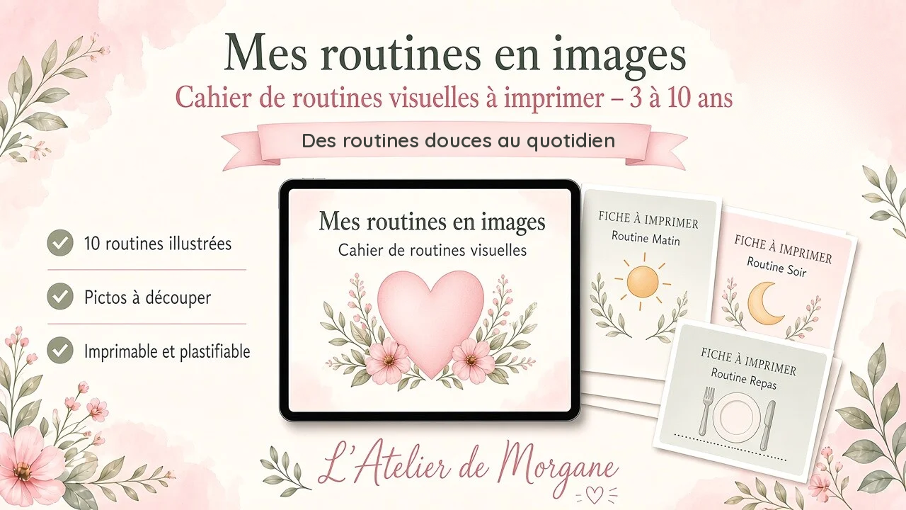 Mes routines en images Cahier de routines visuelles à imprimer, de 3 à 10 ans