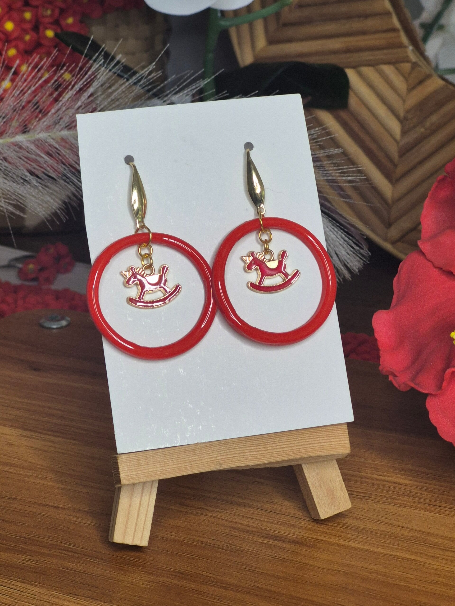 RED ROCKING HORSE DANGLE