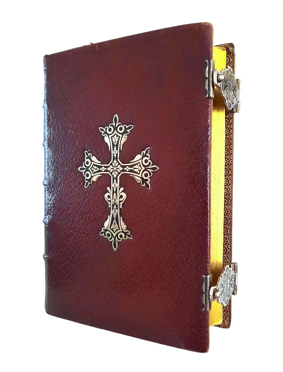 (1875) Silver Clasped Christian Missal with Color Illustrations