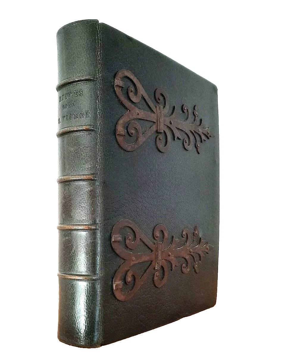 (1884) Signed Binding Christian "Hours of the Holy Virgin" with 13 Chromolithographs