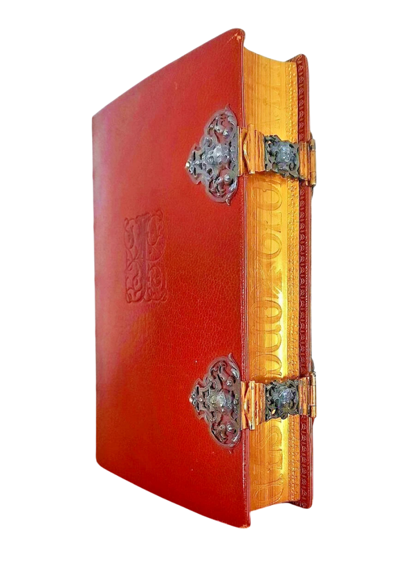 (1883) Unique Clasped Christian Missal with Gauffered page edges