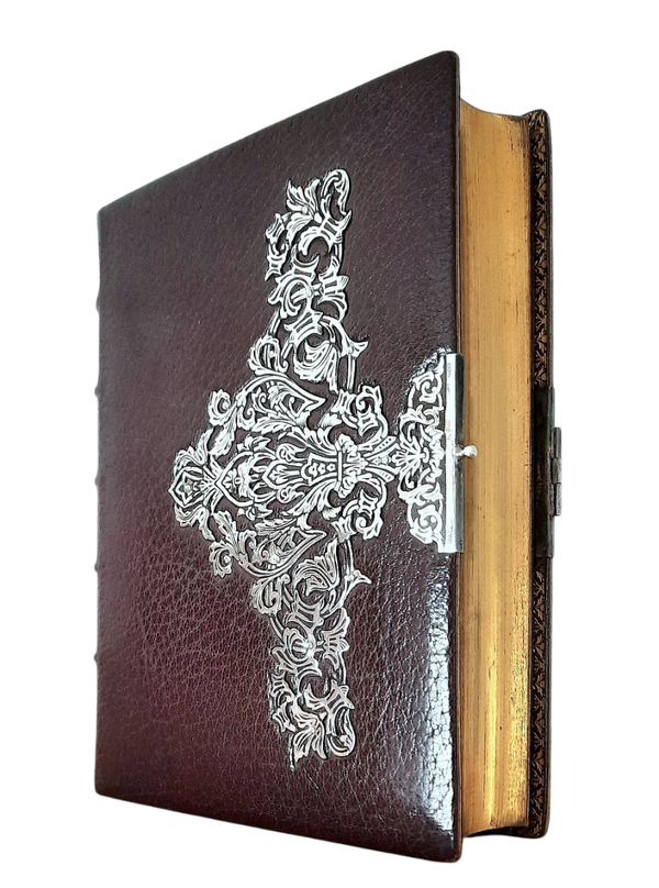 (1880) Richly Illustrated Roman Christian "Book of Hours" with Silver Clasp