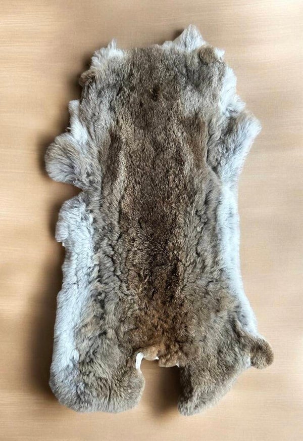 Konijnenvacht bruin/wit