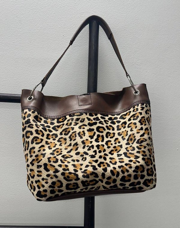 Handtas bruin/tijgerprint