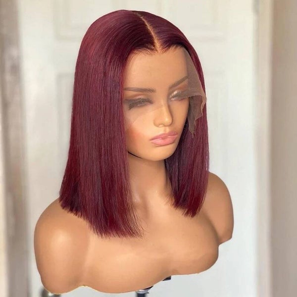 Vivian Straight Burgundy Human Hair Wig