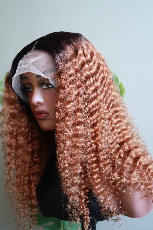 Light Brown Deep Wave Human Hair Wig