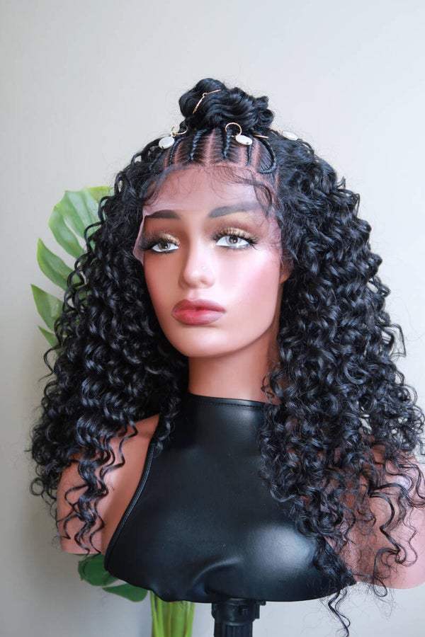 Synthetic Kinky Curly Wave Braided Wigs